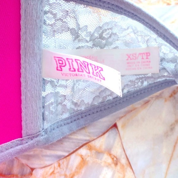 Victoria Secret Pink Very Sexy XS Grey Bra Top Strapless Bralette Lace Mesh - Picture 3 of 8